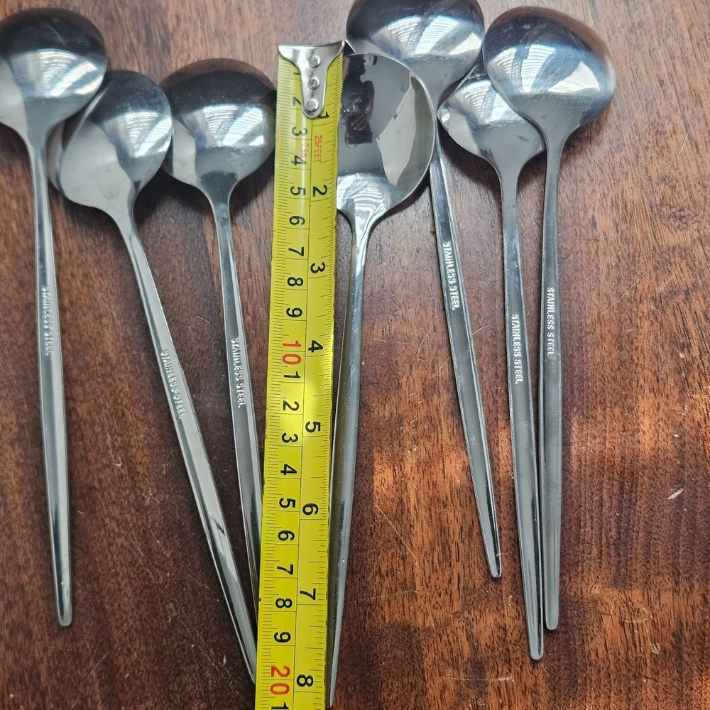 Iced Tea Spoons Set of 7, 8Inch Long Handle Stainless Steel Stirring Spoons - Picture 4 of 5